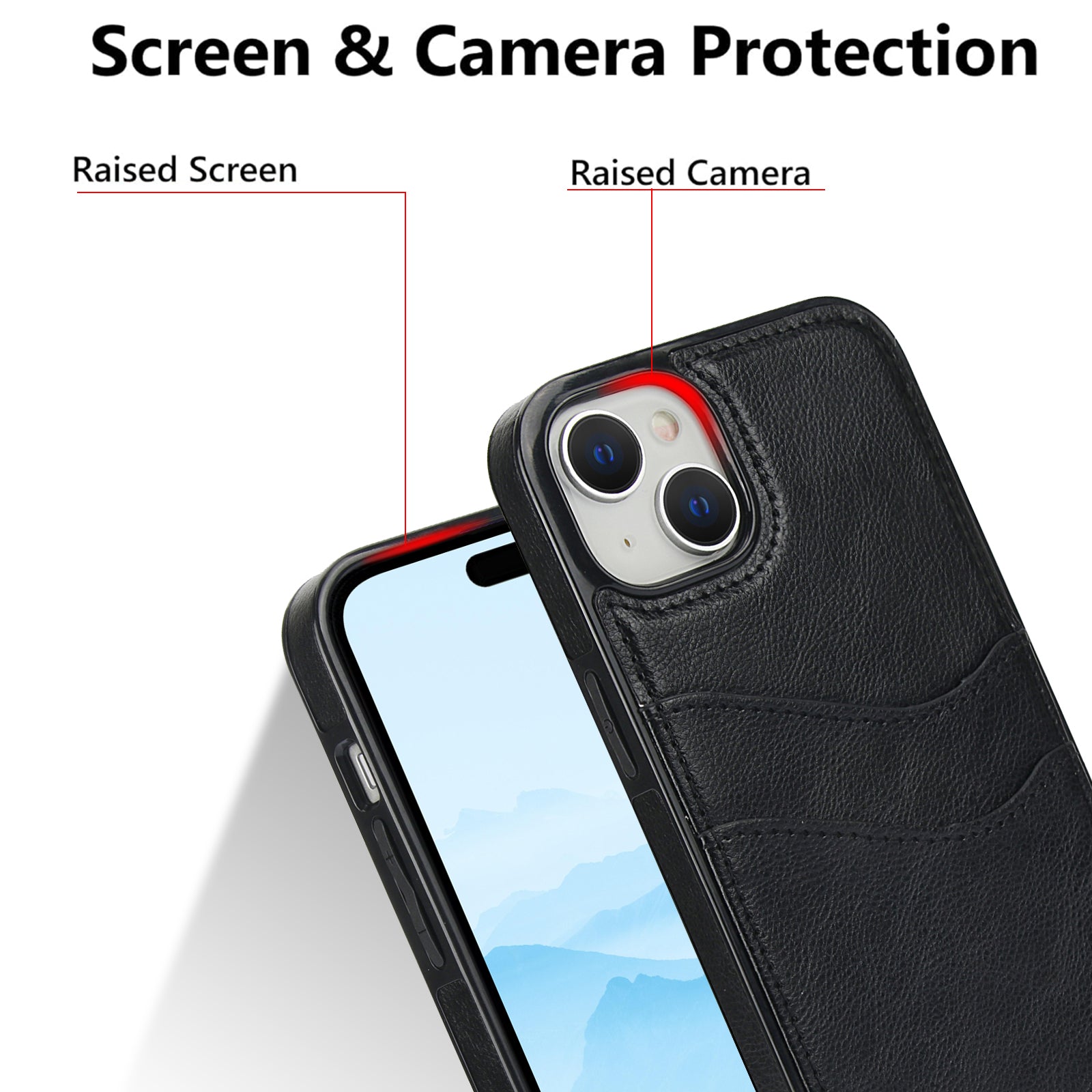For iPhone 13 mini Case Scratch-Resistant PU+TPU Phone Shell with Card Holder For iPhone 13 mini Case Scratch-Resistant PU+TPU Phone Shell with Card Holder